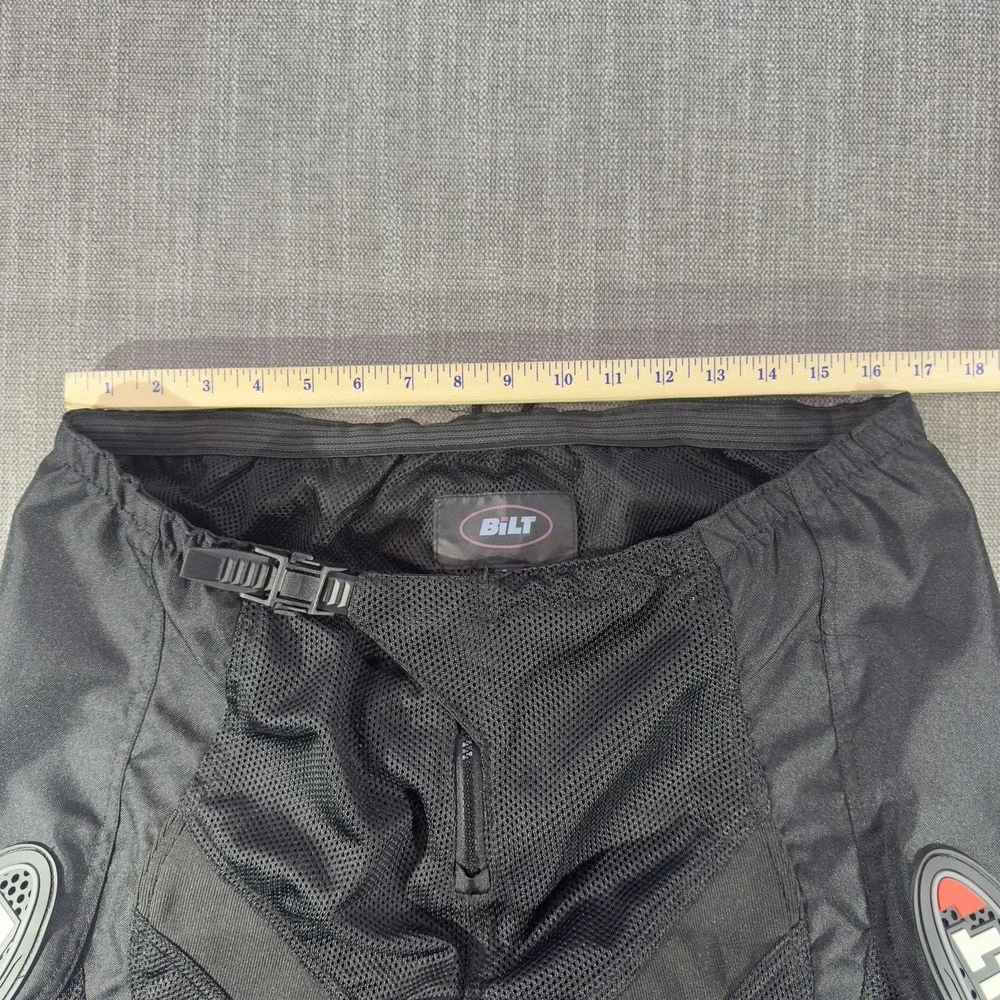 BiLT Pants Mens 38x30 Black Mesh Windbreaker Adjustable Waist Motorcycle Riding